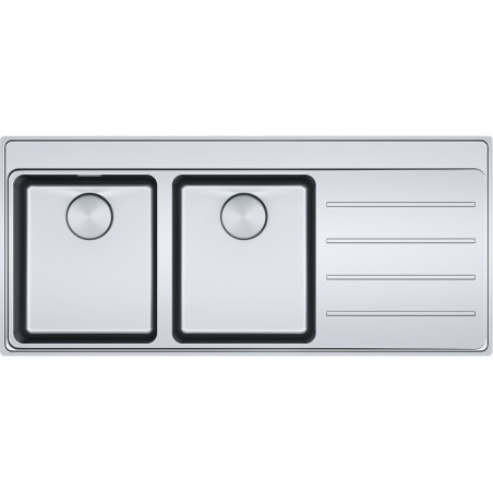 Évier Inox MYX 221 MYTHOS 1 cuve 1/2 R25/10, avec égouttoir (à droite) - 1160x520mm
