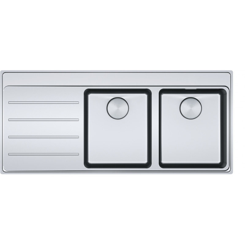 Évier Inox MYX 221 MYTHOS 1 cuve 1/2 R25/10, avec égouttoir (à gauche) - 1160x520mm