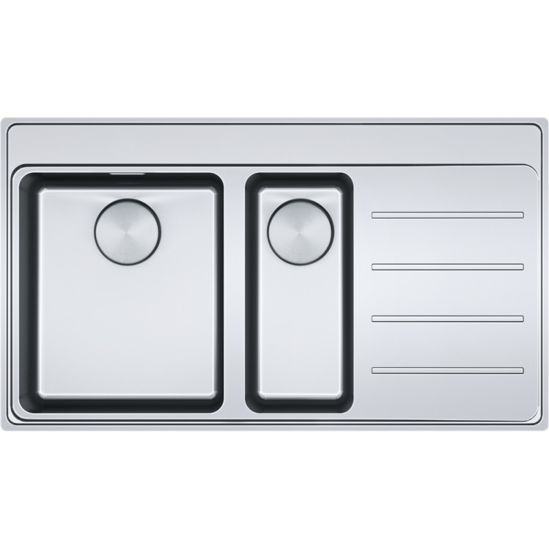 Évier Inox MYX 251-86 MYTHOS 1 cuve 1/2 R25/10, avec égouttoir (à droite) - 860x520mm