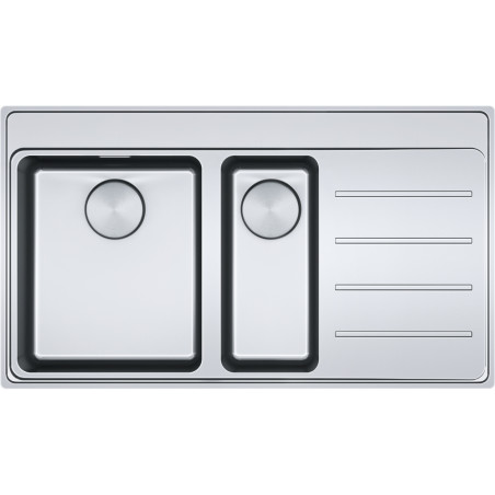Évier Inox MYX 251-86 MYTHOS 1 cuve 1/2 R25/10, avec égouttoir (à droite) - 860x520mm