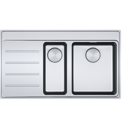 Évier Inox MYX 251-86 MYTHOS 1 cuve 1/2 R25/10, avec égouttoir (à gauche) - 860x520mm