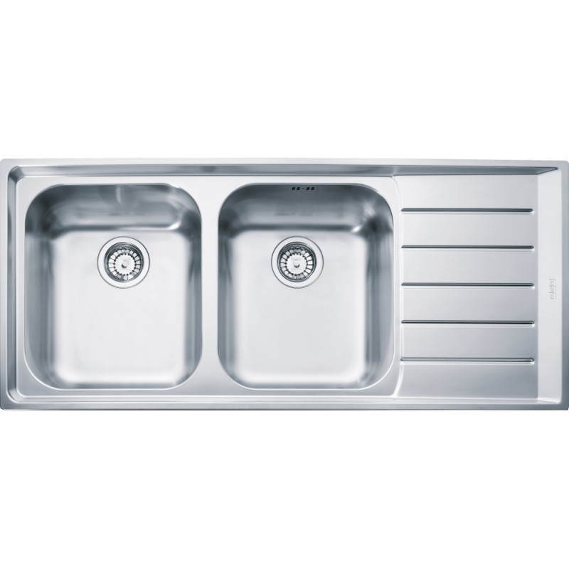 Évier Inox NEX 221 NEPTUNE 2 cuves, avec égouttoir à droite - 1164x514mm