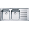 Évier Inox NEX 221 NEPTUNE 2 cuves, avec égouttoir à droite - 1164x514mm