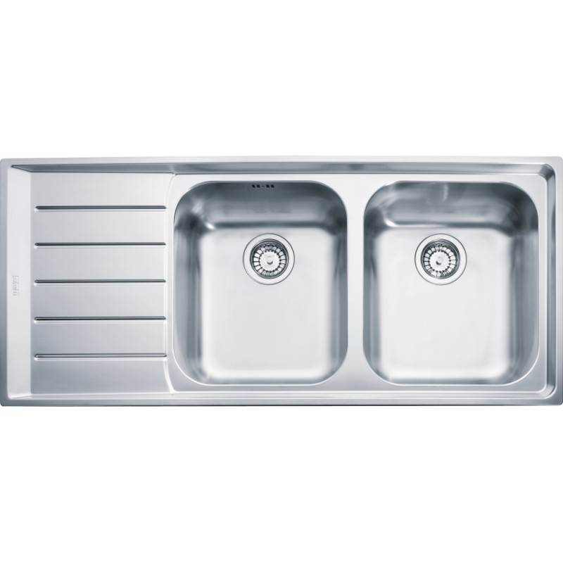 Évier Inox NEX 221 NEPTUNE 2 cuves, avec égouttoir à gauche - 1164x514mm
