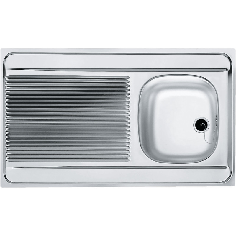 Évier Inox MAN 711-1000 1 cuve, avec égouttoir (réversible) - 1000x600mm