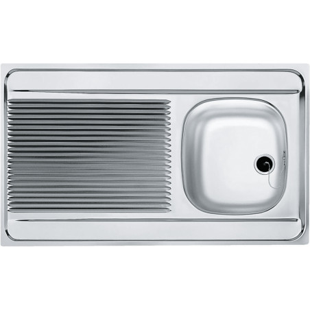 Évier Inox MAN 711-1000 1 cuve, avec égouttoir (réversible) - 1000x600mm