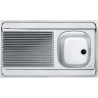 Évier Inox MAN 711-1000 1 cuve, avec égouttoir (réversible) - 1000x600mm