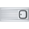 Évier Inox MAN 711-120 1 cuve, avec égouttoir (réversible) et adapté pour installation meuble lave-vaisselle - 1200x600mm