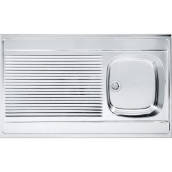 Évier Inox MAN 711-800 1 cuve, avec égouttoir (réversible) - 800x600mm
