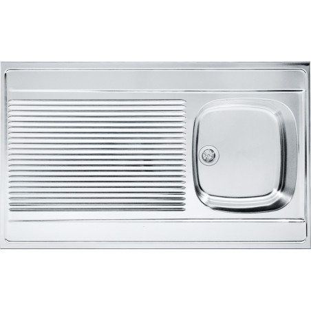 Évier Inox MAN 711-800 1 cuve, avec égouttoir (réversible) - 800x600mm