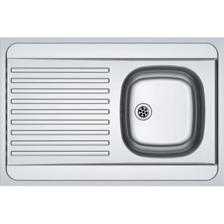 Évier Inox MAN 711-900 1 cuve, avec égouttoir (réversible) - 900x600mm