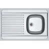 Évier Inox MAN 711-900 1 cuve, avec égouttoir (réversible) - 900x600mm