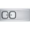 Évier Inox MAN 721-140 2 cuves, avec égouttoir (réversible) et adapté pour installation meuble lave-vaisselle - 1400x600mm