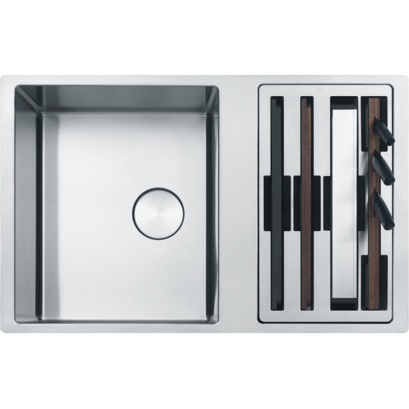 Cuve Inox BWX 120-41-27 BOX CENTER 2 cuves (R12), sans égouttoir - 820x520mm