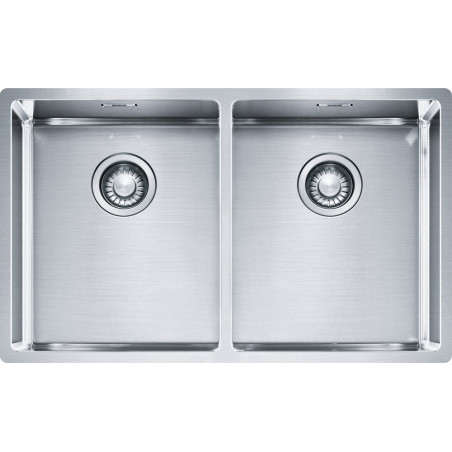 Cuve Inox BXX 120-34-34 BOX 2 cuves R12, sans égouttoir - 740x450mm - vidage automatique