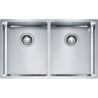 Cuve Inox BXX 120-34-34 BOX 2 cuves R12, sans égouttoir - 740x450mm - vidage automatique