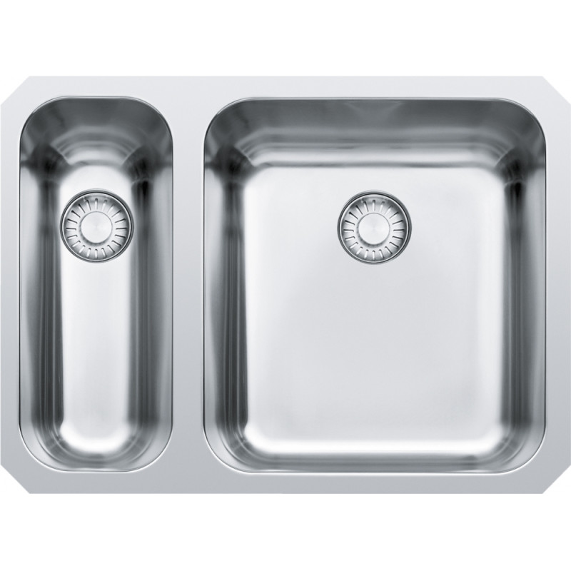 Cuve Inox LAX 160 LARGO 1 cuve 1/2 R50, sans égouttoir (petite cuve à droite) - 575x420mm