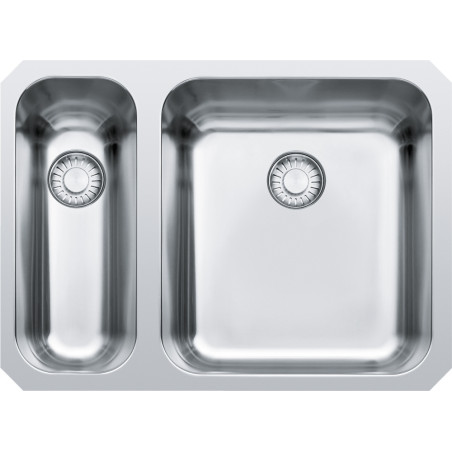 Cuve Inox LAX 160 LARGO 1 cuve 1/2 R50, sans égouttoir (petite cuve à droite) - 575x420mm