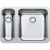 Cuve Inox LAX 160 LARGO 1 cuve 1/2 R50, sans égouttoir (petite cuve à droite) - 575x420mm