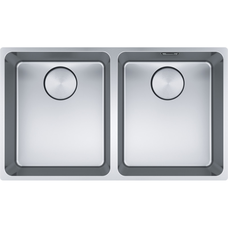 Cuve Inox MYX 120-34-34 MYTHOS 2 cuves R25/10, sans égouttoir - 745x440mm - vidage automatique