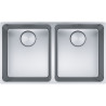 Cuve Inox MYX 120-34-34 MYTHOS 2 cuves R25/10, sans égouttoir - 745x440mm - vidage automatique