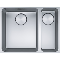 Cuve Inox MYX 160-34-16 MYTHOS 1 cuve 1/2 R25/10, sans égouttoir (petite cuve à droite) - 555x430mm - vidage automatique