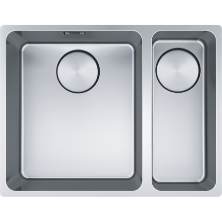 Cuve Inox MYX 160-34-16 MYTHOS 1 cuve 1/2 R25/10, sans égouttoir (petite cuve à droite) - 555x430mm - vidage automatique