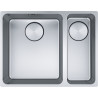 Cuve Inox MYX 160-34-16 MYTHOS 1 cuve 1/2 R25/10, sans égouttoir (petite cuve à droite) - 555x430mm - vidage automatique