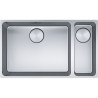 Cuve Inox MYX 160-50-16 MYTHOS 1 grande cuve 1/2 R25/10, sans égouttoir (petite cuve à droite) - 725x440mm - vidage automatique