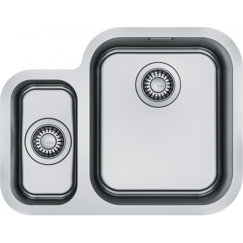 Cuve Inox SRX 160-34-16 SMART 1 cuve et demi R70, petite cuve à gauche - 580x450mm - vidage automatique