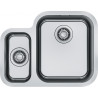 Cuve Inox SRX 160-34-16 SMART 1 cuve et demi R70, petite cuve à gauche - 580x450mm - vidage manuel