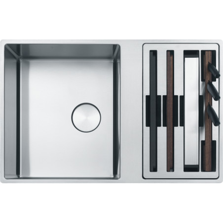 Cuve Inox BWX 220-41-27 BOX CENTER 2 cuves (R12), sans égouttoir - 790x510mm