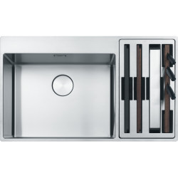 Cuve Inox BWX 220-54-27 BOX CENTER 2 cuves (R12), sans égouttoir (petite cuve à droite) - 860x510mm