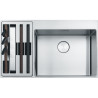 Cuve Inox BWX 220-54-27 BOX CENTER 2 cuves (R12), sans égouttoir (petite cuve à gauche) - 860x510mm