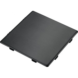 Cache bonde carré anthracite pour cuves et évier Fragranite. Revêtement PVD F-Inox