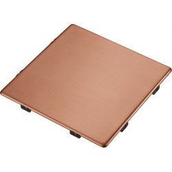Cache bonde carré cuivre pour cuves et évier Fragranite. Revêtement PVD F-Inox