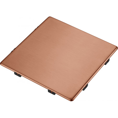 Cache bonde carré cuivre pour cuves et évier Fragranite. Revêtement PVD F-Inox