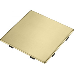 Cache bonde carré reflet d'or pour cuves et évier Fragranite. Revêtement PVD F-Inox