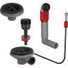Vidage automatique à bouton rotatif, 1 évier avec 1 cuve 1/2 ou 2 cuves, trop-plein rond intégré, noir mat, pour éviers AZG, BFG