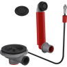 Vidage automatique de couleur noir mat, à bouton push noir mat,  pour 1 évier avec 1 cuve, trop-plein rond intégré noir mat, bon