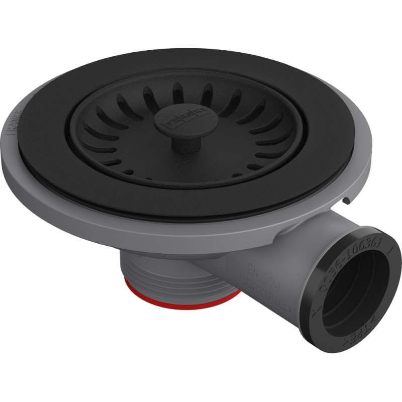 Vidage manuel, 1 cuve ronde, trop-plein rond intégré, noir mat, pour ROG 611-62