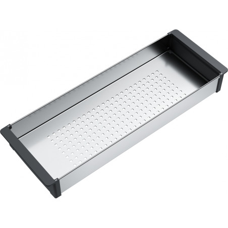 Panier égouttoir , 156X417X54mm, en acier inoxudable , avec poignées en PVC