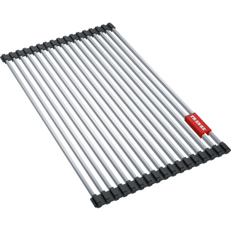 ROLLMAT, Egouttoir enroulable, 267x424x12mm, avec tiges en acier inox et néoprène noir
