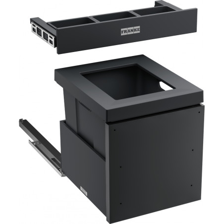 Sorter Mythos Water Hub, avec 2 tiroirs extractibles , 1 poubelle pour 1 ou 2 sacs poubelle (35L), 1 tiroir supérieur avec 3 pet