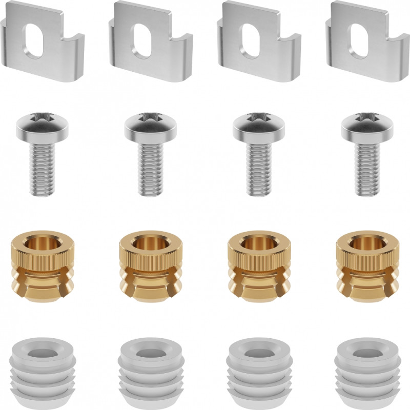 Set de 4 pattes de fixations pour éviers , pour une installation sous plan uniquement , pour plan de travail de 12 mm , 4 boulon