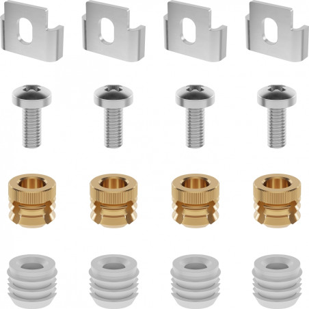 Set de 4 pattes de fixations pour éviers , pour une installation sous plan uniquement , pour plan de travail de 12 mm , 4 boulon