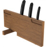 Set de 3 couteaux de cuisine avec son support en bois, faisant office de porte couteaux et de planche à découper