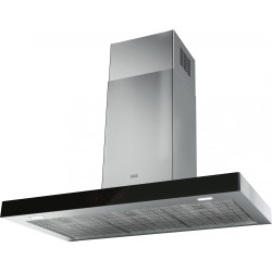 Hotte box CRYSTAL 900 mm inox/verre noir, classe A+, débit max 600 m3/h/int 750 m3/h, niveau sonore mini 50 dB (A)/maxi 65 dB(A)