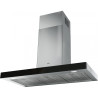 Hotte box CRYSTAL 900 mm inox/verre noir, classe A+, débit max 600 m3/h/int 750 m3/h, niveau sonore mini 50 dB (A)/maxi 65 dB(A)