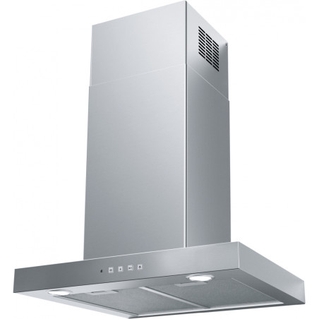 Hotte box FORMAT 600 mm inox, classe C, débit max 580 m3/h, niveau sonore mini 46 dB (A)/maxi 62 dB(A), commandes électroniques 